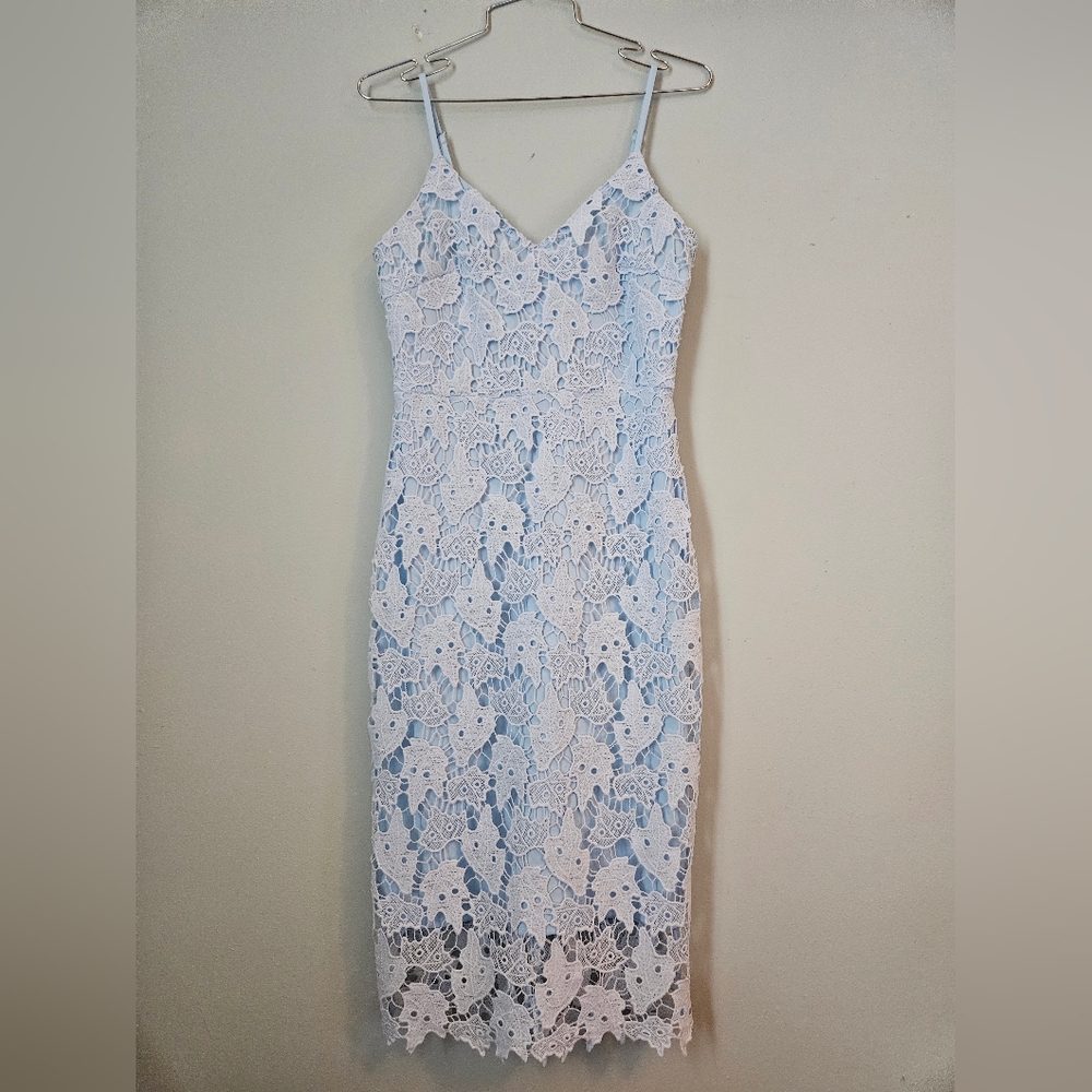 Elegant Lace Spaghetti Strap Dress - White